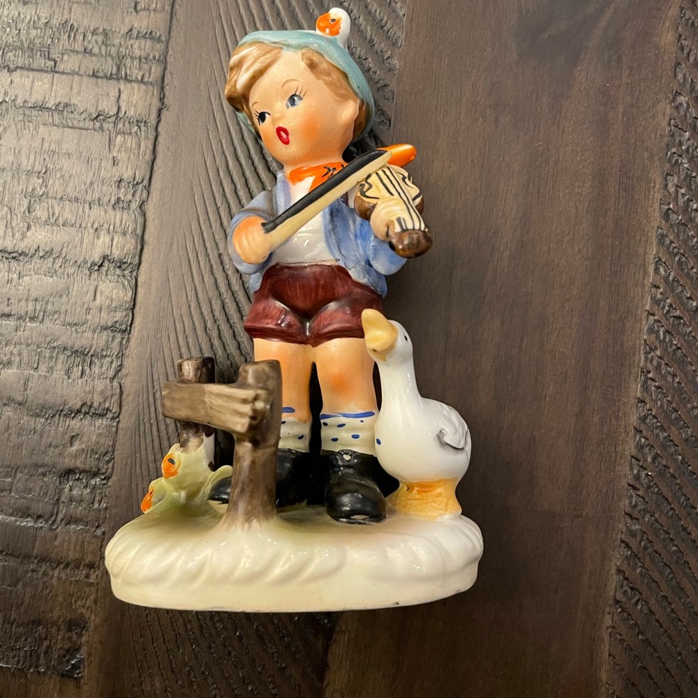 Brown and Blue Bavarian Decor Accent | Hummel Style